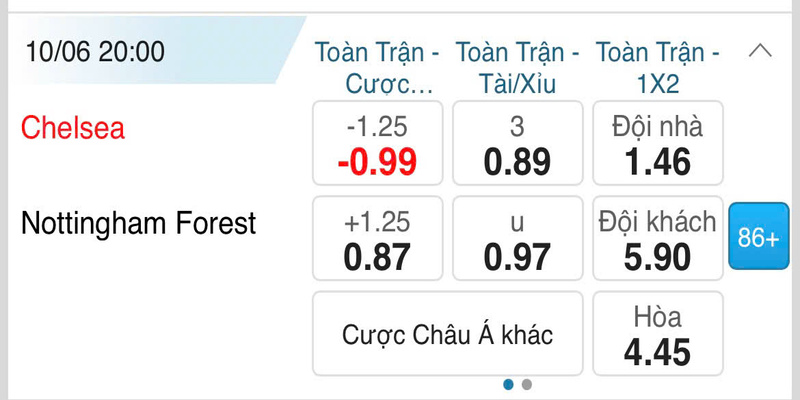 Minh họa chi tiết cược O/U